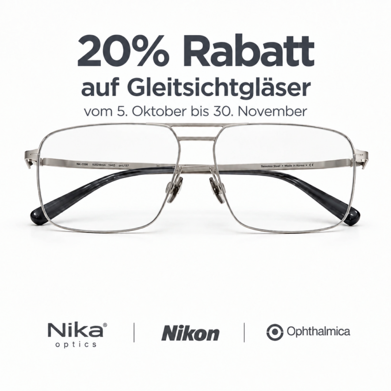 Gleitsichtgläser Rabattaktion 05.Oktober bis 30.November 2026